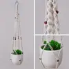 Bolsa de Malla para Maceta Tejida a Mano Transfronteriza Creativa Jardinería Planta Verde Cuerda de Algodón Maceta Cesta Colgante para Plantas Bolsa de Malla Colgante