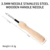Herramienta de bordado de punzón con mango de madera ruso transfronterizo, accesorio de herramienta de bordado de sello DIY hecho a mano, bolígrafo de sello ajustable con mango de madera