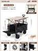 Carro de camping para exteriores, carretilla de mano plegable, carro de picnic de camping extragrande, remolque pequeño con barra de tiro, remolque pequeño para venta en puesto