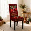 Funda de Silla Nueva Transfronteriza Navidad Fondo Negro Estampado de Muñeco de Nieve Funda para Silla de Comedor Decoración Festiva para el Hogar Funda de Silla Todo Incluido