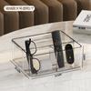 Caja de Pañuelos de Almacenamiento Extractor de Pañuelos Sala de Estar Hogar Transparente Lujo Ligero Partición Venta al por Mayor Caja de Almacenamiento de Pañuelos Dividida de Alta Calidad
