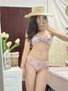 Traje de baño de mujer, bikini sexy con cadena de diamantes y polvo brillante, de tres piezas, ajustado, dividido, triangular, para vacaciones en aguas termales.