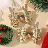 Set de Pinzas Navideñas Más Vendidas Transfronterizas Moño de Fiesta Cuernos Grandes Brillo Accesorios para el Cabello de Niños 4765