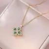 Colar Feminino Moda Nicho Novo Design Pingente Celebridade da Internet Flor de Zircônia Bauhinia Rotativa Temperamento Colar de Aço Titânio