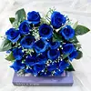 Flores Artificiales Serie Boda: Ramo Pequeño de Rosas Corazón de Hielo de 24 Cabezas, Arreglo Floral para Celebración de Bodas, Decoración de Pasillo Flores Artificiales