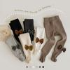 Leggings das meninas outono e inverno forrado de lã engrossado bolinhas laço meia-calça infantil bebê meia-calça quente bebê