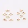 Cor Dourada 14K Zircônia Diamante Colorido Micro-Pavimentada Preservação da Cor Acessórios de Engrenagem Redonda Pendurados Simples e Duplos Material de Conexão para Pulseira Brincos DIY