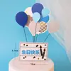 Decoración de pastel para hornear globo aerostático de arcoíris nube molino de viento ins bandera de inserción para pastel de feliz cumpleaños