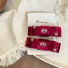 Clip para el Cabello, Goma para el Cabello, Pasador, Diadema de Terciopelo Rojo de Invierno de Gama Alta con Lazo de Pompón para Niños