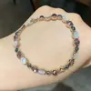 Pulseira redonda de zircônia e madrepérola de luxo leve vintage, de alta qualidade e versátil, joia nova e da moda de celebridade da internet 2026