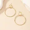 Pendientes de Círculo Geométrico de Moda Simple Estilo Coreano para Commuter Pendientes Redondos Elegantes de Nicho para Mujer Estilo Influencer de Internet Combinan con Todo