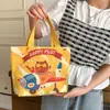 Bolsa de lona para mujer, bolso de mano de lona con dibujos animados, bandolera pequeña, bolso de mano casual lindo de moda coreana, una generación de cabello