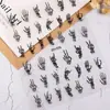 Pegatinas para Uñas de Dedo Calavera de Halloween Planas Adhesivas Calavera Oscura Uñas DIY Pegatinas de Arte para Uñas Joyería Estilo Dh