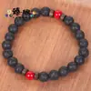 Pulsera Minimalista de Nicho con Cuentas de Obsidiana Roja, Coral Rojo, Espaciadores de Madera, Venta Caliente Transfronteriza de Amazon, Venta al por Mayor