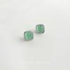 Vidro Olho de Gato Geometria Quadrada Diário Deslocamento Simples Pequeno Verde Brincos Femininos Elegantes Elegantes Brincos Fábrica