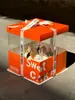2025 Nueva Caja Transparente para Pastel de Cumpleaños Caja de Empaque 6 Seis Ocho 10 10 pulgadas Caja Elevada para Hornear Mismo Estilo que en Xiaohongshu