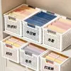Cesta casera de estilo japonés, cesta de almacenamiento para dormitorio, caja de almacenamiento para snacks, cesta de almacenamiento para cocina, organizador de escritorio de plástico hueco para juguetes