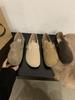 Zapatos Planos Birkenstock de Cuero Genuino Gorro Planos Zapatos para Mujer 2023 Nuevos Otoño e Invierno Forrados de Felpa Retro Suela Suave Zapatos Birkenstock