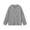 Camiseta de manga larga de punto acanalado, cuello en V pequeño, estilo old money, top casual, moda masculina, transfronterizo, nuevo estilo 2026