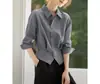 Camisas de Estilo Francés para Mujer Nuevas de Primavera y Otoño 2025, Camisas Populares para el Trabajo, Look Adelgazante de Cintura y Tops Hermosos