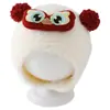 Gorro Festivo de Año Nuevo para Bebé, Gorro de Punto Grueso Cálido de Invierno con Protección para Orejas, Turbante de Felpa Roja para Niños y Niñas