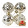 Nuevo juego de bolas navideñas transfronterizas de 10 cm, bola plateada rota, colgante decorativo de plástico galvanizado para árbol de Navidad