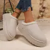 Botas de Neve Retro com Solado Grosso e Forro de Lã para Mulheres 2025 Novo Inverno Quente Nordeste Peludas Sapatos de Algodão Estilo Birkenstock