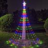 Luzes de Fio de Estrela de Cinco Pontas Novo Modelo Transfronteiriças Luzes Cascata Fluindo Decoração de Feriado de Natal Jardim Estrela Luzes de Fio Piscantes