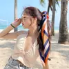 Nuevo Estilo Primavera/Verano 2026 Bufanda Cuadrada Grande de 90 cm para Mujer, Elegante Estilo Coreano y Japonés, Chal Sencillo para Atar, Bufanda de Seda, Bufanda Decorativa para Cuello