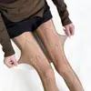 Meias Brancas com Laço para Mulheres Estilo Japonês Renda Vazada Meias Base Puro Desejo Emagrecedoras Meia-Calça Anti-Puxões para Mulheres