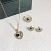 Nuevo Conjunto de Joyería Europeo y Americano Aleación Goteo de Aceite Diamante Letra Amor Collar Pulsera Anillo Conjunto de Tres Piezas
