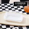 Caja rectangular para empaque de pasteles para dos pastelitos de hojaldre, pasteles de concha de nieve con pasta de taro, pasteles de hebra de carne, rollos de pastel de mochi, caja de plástico transparente