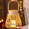 Bambú Ratán Retro Linterna de Viento Colgante de Mano Decorativa para Estancia en Casa al Aire Libre Adornos Candelabro Linterna de Palacio Accesorios de Fotografía