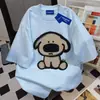 Camiseta de Manga Corta Impresa Retro de Calle de Alto Estilo Japonés Vintage para Mujer, Top Casual Holgado de Cuello Redondo de Moda, Verano 2025