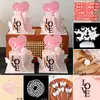 214 Decoración para Pastel del Día de San Valentín Tarjeta de Corazón Lazo Vela Amor Bola Acrílica Iridiscente Adorno Inserto