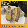 Chinelos Metade, Sapatos Birkenstock de Sola Grossa com Laço de Pérola da Moda, Chinelos Baotou Modernos e Versáteis para Mulheres Usarem ao Ar Livre 2025 Outono Novo Estilo