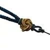 Cuerda de collar tejida a mano con colgante de jade de oro antiguo para hombres y mujeres, colgante de cuello, cuerda de colgante de jade