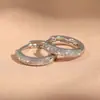 Bestseller transfronteiriço: argolas pequenas cravejadas de diamantes em ouro 14K com vários tamanhos disponíveis, adequadas para usar em camadas, brincos de nicho