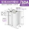 Cilindro Delgado Estándar Sda Sda50/63/80/100 Magnético Ajustable Aleación de Aluminio Componente Neumático de Doble Efecto