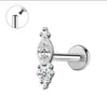 Zeming Original Douyin Más Vendidos F136 Aleación de Titanio y Circonio Aretes de Tachuela Diseño de Nicho Perforación de Lóbulo de la Oreja Tachuelas para Cartílago de la Oreja Estilo Europeo Americano