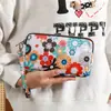 Bolsa de Teléfono Móvil de una Sola Capa al por Mayor con Cremallera, Billetera Larga para Mujer, Bolsa de Almacenamiento, Bolsa para Guardar Llaves, Estampado Vintage, Portátil