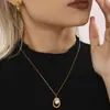 Colar de Pérolas em Lingote de Ouro de Aço Inoxidável Miduoduo Pequeno e Fashion 18K Ouro Real Colar de Nicho Joias Atacado para Mulheres