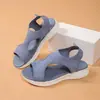 Sandálias Transfronteiriças de Ponta Mulher 2025 Estilo Outono e Verão Malha Sola Grossa Slip-on Boca de Peixe Tricô Voador Esportivo Casual Tamanho Plus Sapatos Femininos