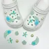 Girasol Dorado Cadena Verde Compatible con Crocs Lujo Ligero Flor de Zapato con Pedrería Hebilla de Zapato Accesorios Moda DIY Hebilla Decorativa