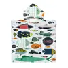 Capa con Capucha de Playa para Niños con Temática Oceánica, Toalla Cambiador de Playa, Traje de Baño, Toalla de Baño Personalizada Impresa, Bata