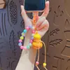 Chaveiro Pingente de Cabacinha Colorida de Contas Desenho Animado Corrente de Contas para Celular Pingente de Mochila Escolar Presente Venda por Atacado