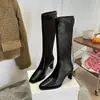 Botas de caballero, botas hasta la rodilla con cremallera trasera, ajuste ceñido, botas largas 2026 para mujer, tacones altos de moda, otoño/invierno, elásticas, estilo nuevo