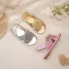 Sandalias de flor con lentejuelas y pedrería para niñas, zapatos de verano para la playa para niños, tira trasera con velcro, suela suave, zapatos de princesa antideslizantes