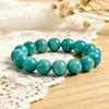 Recipiente de Reunión de Tesoros Tianxi Original Natural Retro Flor de Pegamento Roja Grande Flor de Pegamento de Cuarzo Rutilado Verde Pulsera de Cristal Noble Amazonita