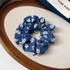 Scrunchie de Moda Plegado Floral de Punto de Tela Estilo Coreano Cuerda para el Cabello Fresca y Elegante Diseño de Nicho para Mujeres